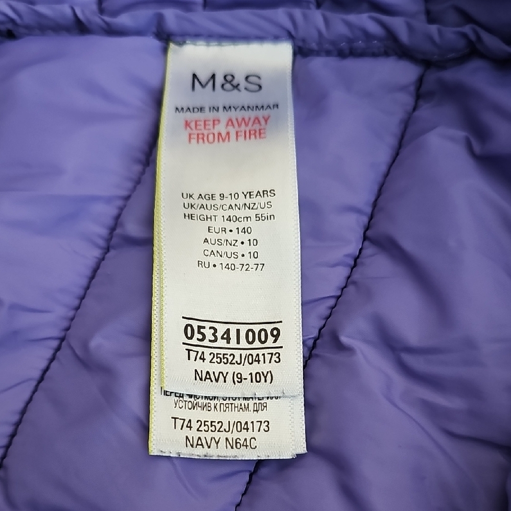 Marks & Spencer (England) Kids Puffer Jacket - Navy and Lavender - Picture 2 of 3